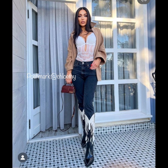 Zara Shoes Zara Contrasting Flame Cowboy Boots Poshmark